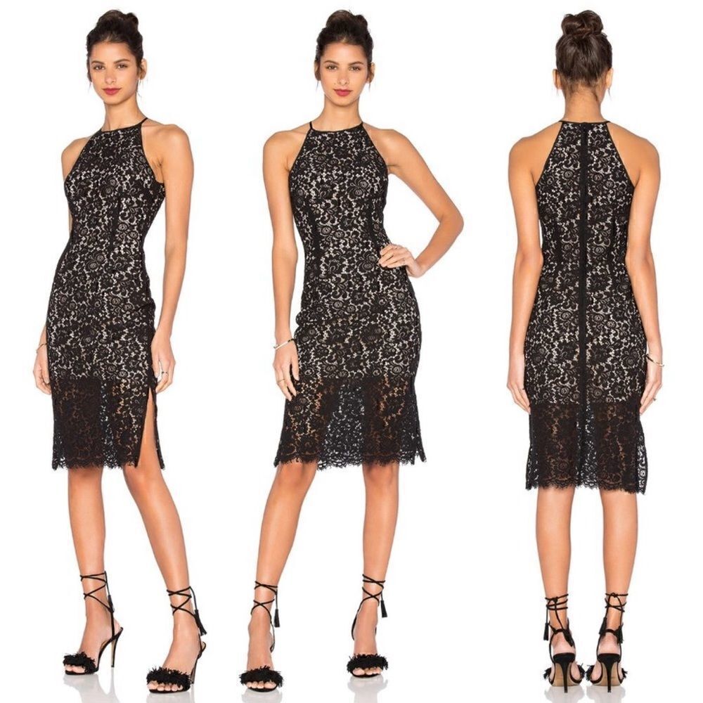 Keepsake Let It Happen Black Lace Dress